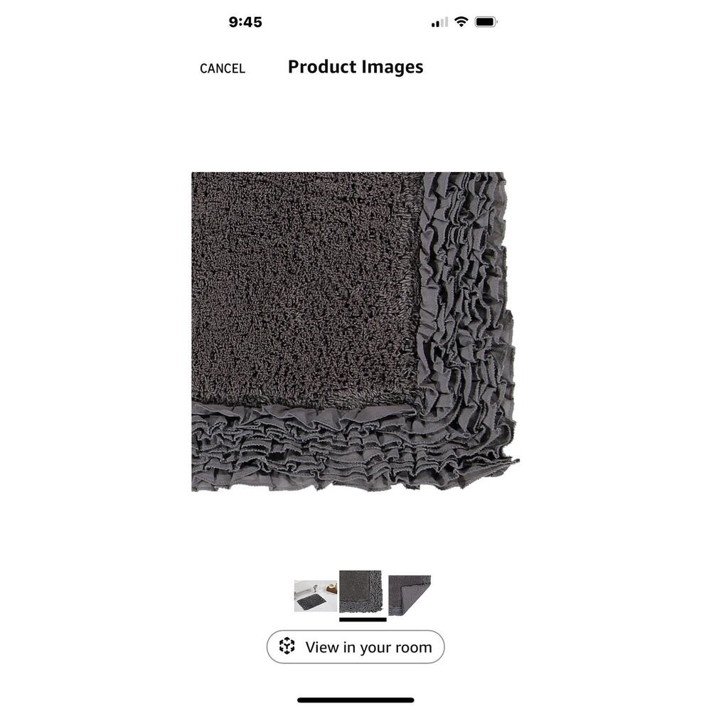 New Better Trends Bath Rug 100% Cotton Bath Mat Soft Gray Shaggy Border